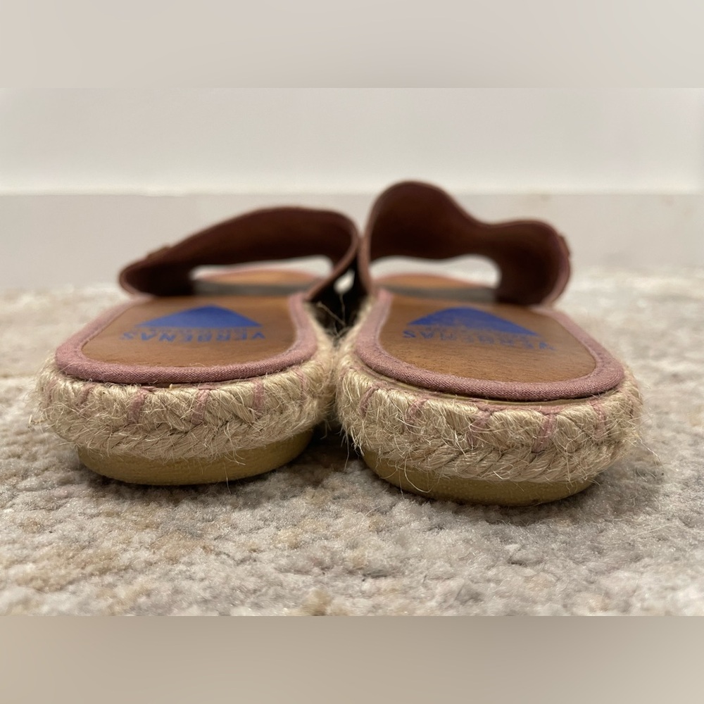 Verbenas Leather Slide Sandals Pink Comfortable Slip On Sz 40/US 9 Made in Spain - Picture 5 of 12